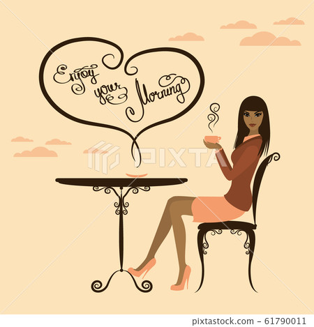 Beautiful girl drinking coffee, enjoy your morning 61790011