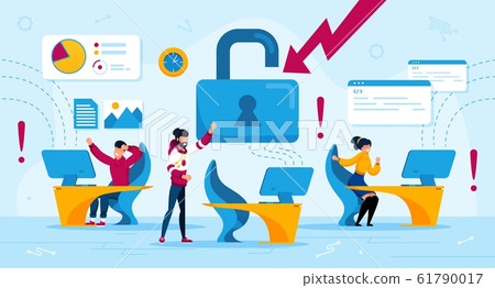 Computer Virus, Hacker Attack Flat Vector Concept Computer Virus, Hacker Attack Flat Vector Concept 61790017