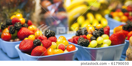 Berries and Fruits in a Public Market in Vancouver 61790030