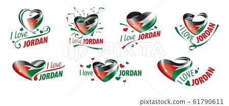 National flag of the Jordan in the shape of a - Stock