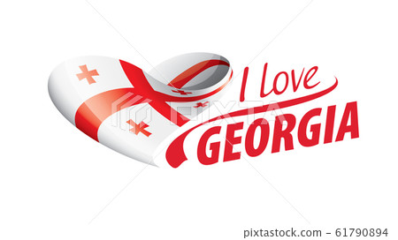 National flag of the Georgia in the shape of a heart and the inscription I love Georgia. Vector illustration National flag of the Georgia in the shape of a heart and the inscription I love Georgia. Vector illustration 61790894