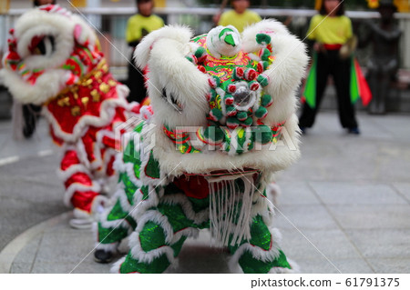 Lion dance in Chinatown Lion dance Lion Lion dance in Chinatown Lion dance Lion 61791375