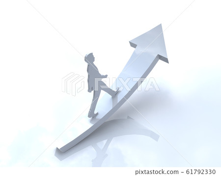 CG illustration People on the rising arrow Ambition Future Possibility Potential CG illustration People on the rising arrow Ambition Future Possibility Potential 61792330