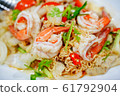 Spicy seafood salad with instant noodle. Thai food 61792904