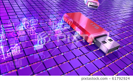 Two flash drives lying on grid platform Two flash drives lying on grid platform 61792924