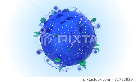 Geolocation points with icons, trees and aerials 61792929