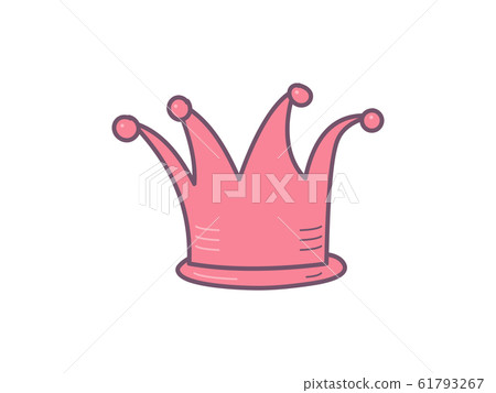 Funny king, queen, princess crown. Royal symbol. 61793267