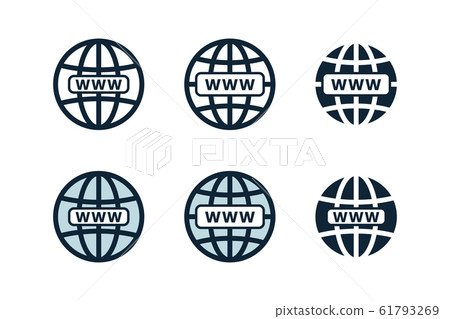 Globe, planet icon set. Internet, global sphere Globe, planet icon set. Internet, global sphere 61793269