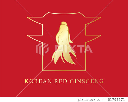 Red korean or chinese ginseng root illustration. Red korean or chinese ginseng root illustration. 61793271