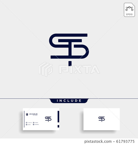 Letter ST TS S T Logo Design Simple Vector 61793775