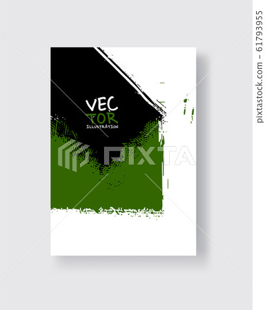 Black green ink brush stroke on white background. 61793955