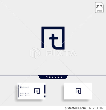 Initial T Simple Logo Template Vector Design - Stock Illustration ...
