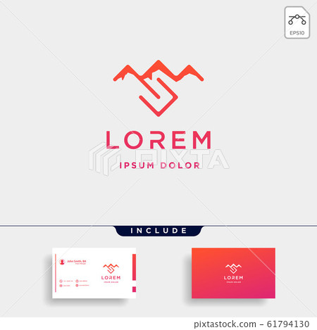 Initial S Mountain Logo Template Design Vector 61794130