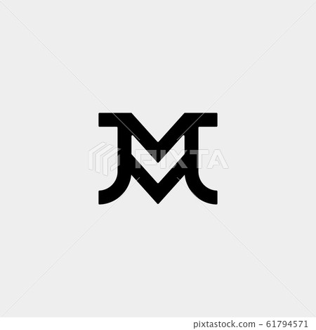 Letter JM MJ M J Monogram Logo Design Minimal Icon - Stock Illustration ...