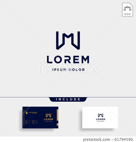 Letter M MW WM Monogram Logo Design Minimal Icon 61794590