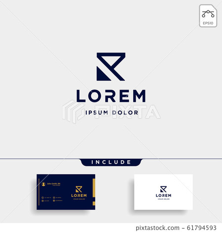 Letter R Monogram Logo Design Minimal Icon 61794593