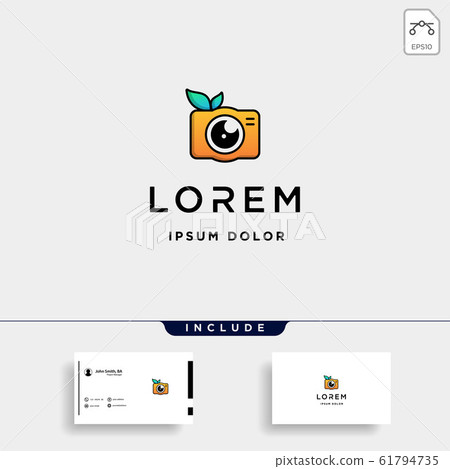 Camera Leaf Logo Template Design Vector Icon - Stock Illustration ...