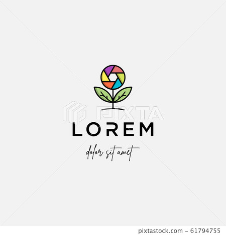 Camera Leaf Logo Template Design Vector Icon - Stock Illustration ...