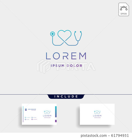 Medical Love Logo Design Vector isolated icon Medical Love Logo Design Vector isolated icon 61794931