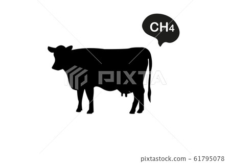 Methane emissions from livestock concept icon 61795078