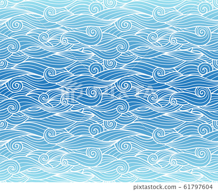 Waves pattern seamless water background 61797604