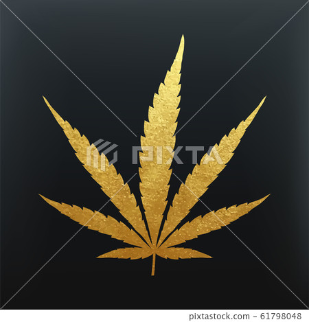 Gold cannabis leaf vector - Stock Illustration [61798048] - PIXTA