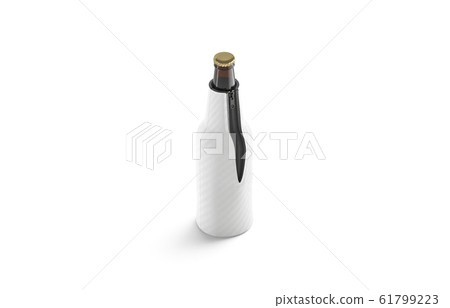 Blank Black Collapsible Beer Bottle Koozie Mock Up Isolated Stock