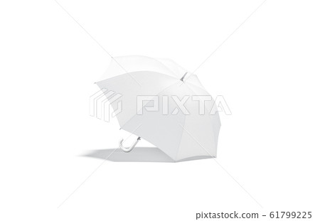Blank white open umbrella mock up lying, side view 61799225