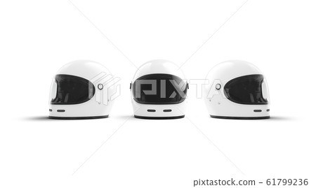Blank white protect helmet mockup, front and side view 61799236
