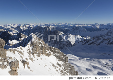 Mountain view from Zugspitze, Bavaria, Germany   61799546