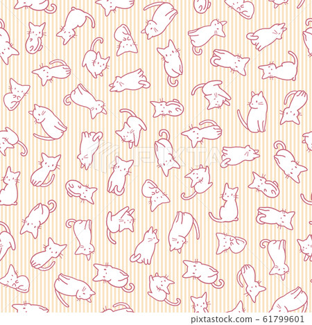 Simple and cute cat pattern Simple and cute cat pattern 61799601