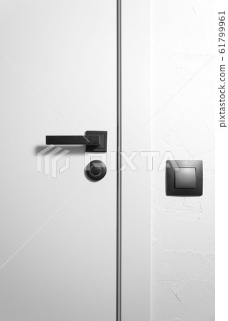 White main entrance door in house interior . White main entrance door in house interior . 61799961