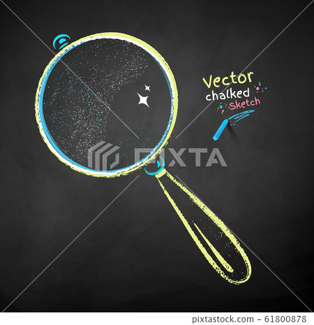 Chalk drawn illustration of magnifying glass Chalk drawn illustration of magnifying glass 61800878
