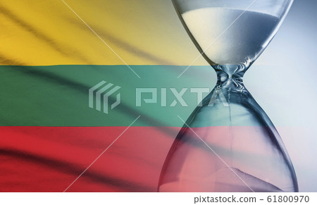 Hourglass over the flag of the Lithuania Hourglass over the flag of the Lithuania 61800970