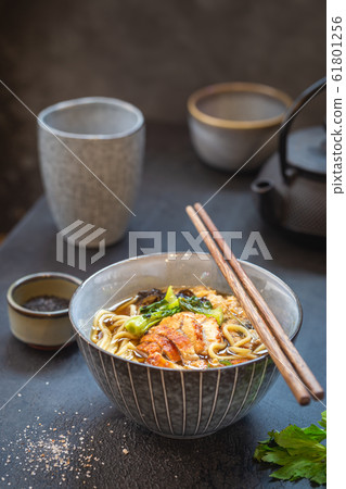 japanese soup with fried eel 61801256