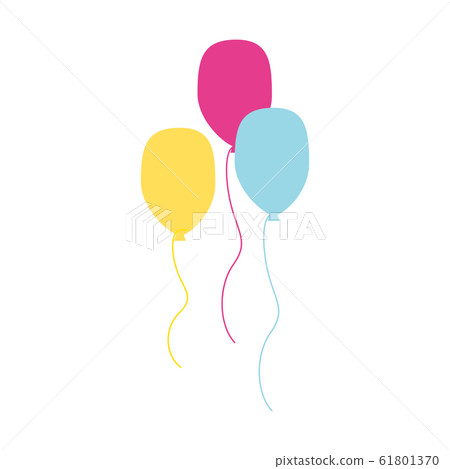 Colorful balloons in flat style isolated on white - Stock Illustration ...