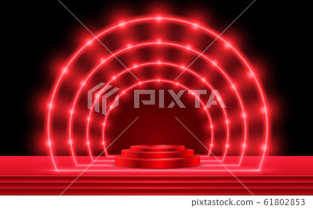 red podium and red spotlight on the studio room red podium and red spotlight on the studio room 61802853