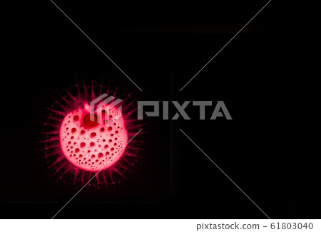 Coronavirus dangerous red cell background, conceptual composition 61803040