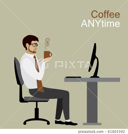 businessman or office worker holding a cup of businessman or office worker holding a cup of 61803392