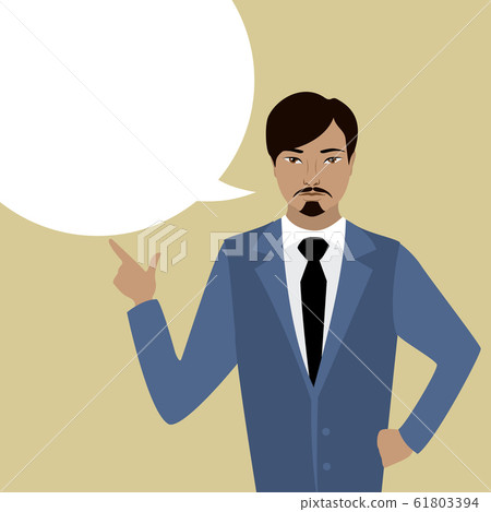 Businessman with bubble speech Businessman with bubble speech 61803394