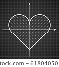 Heart shape drawing template with dark background 61804050