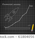 Financial success blueprint template with rocket growth 61804056