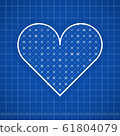Heart shape drawing template with blue background 61804079