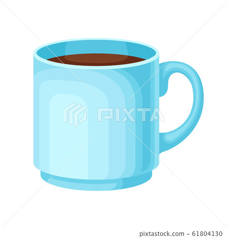 Coffee Beverage Poured in Carton Cup Isolated on White Background Vector Illustration 61804130