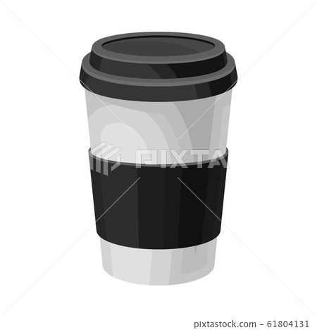 Coffee Beverage Poured in Carton Cup Isolated on White Background Vector Illustration 61804131