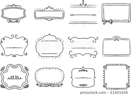 Pen drawing handwritten frame 61805846