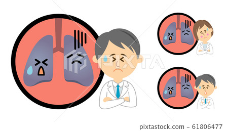 Hospital teacher illustration image with sick lung 61806477