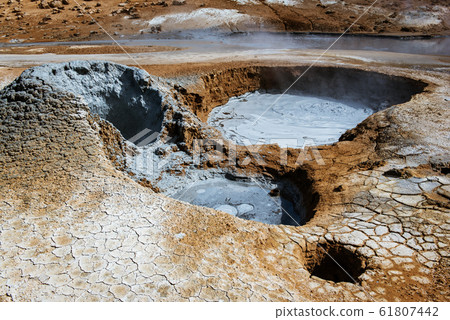 Geothermal area Hverir, Iceland. Geothermal area Hverir, Iceland. 61807442
