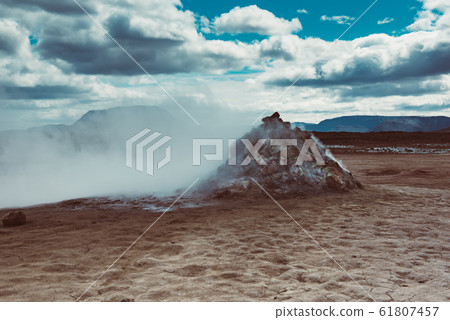 Geothermal area Hverir, Iceland. 61807457