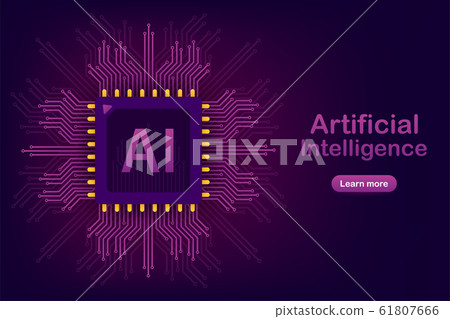 Artificial Intelligence landing page. Ai banner. Artificial Intelligence landing page. Ai banner. 61807666